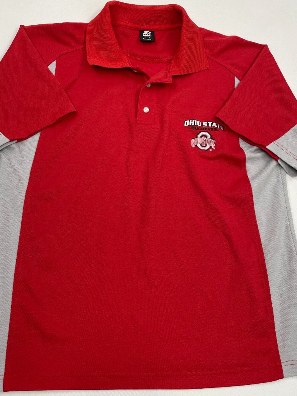 Ohio State Buckeyes Vintage Starter Red Embroidered Polo Shirt Men's L